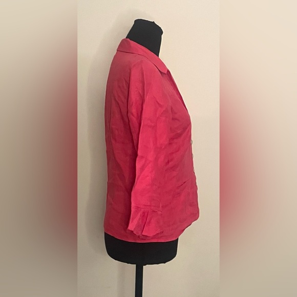 Talbots- Hot pink collared women’s button-down Size 4 - Picture 3 of 8